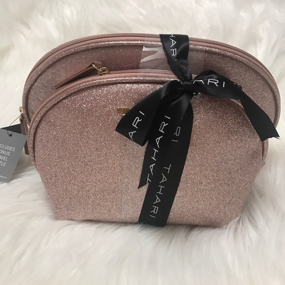 Tahari gorgeous rose gold makeup bag - Picture 3 of 6
