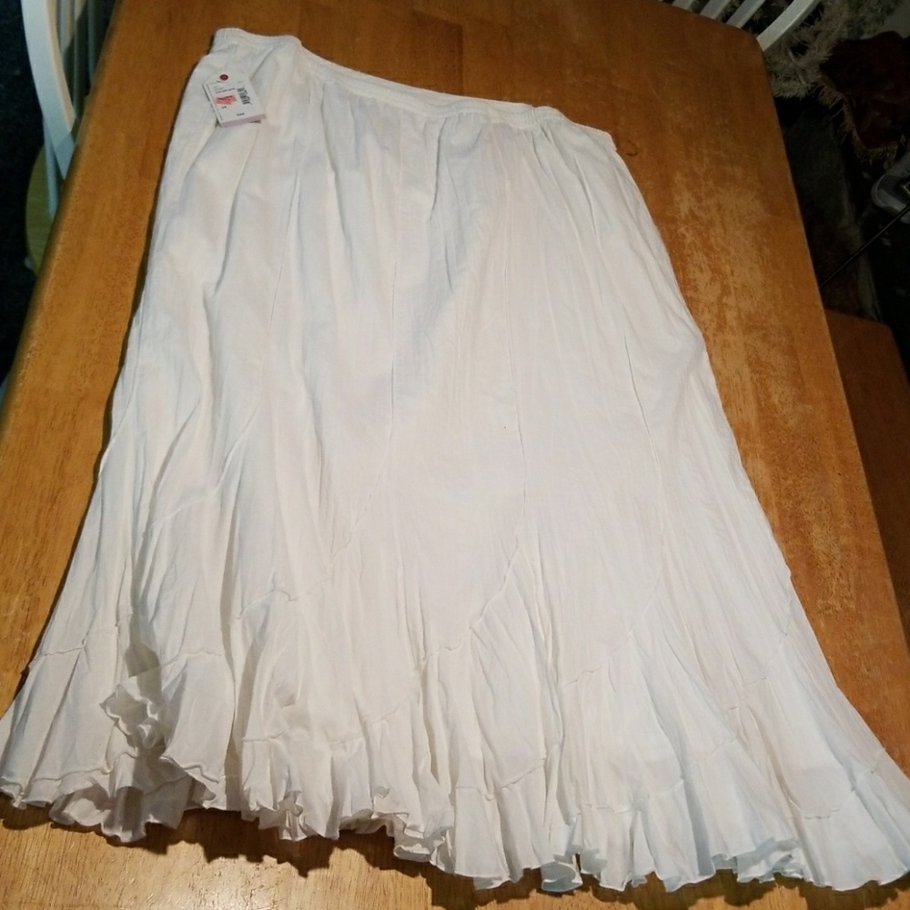 St. John's Bay White Calf length skirt