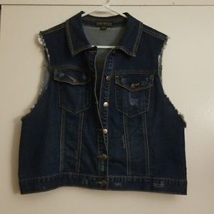 Plus Size Denim Vest