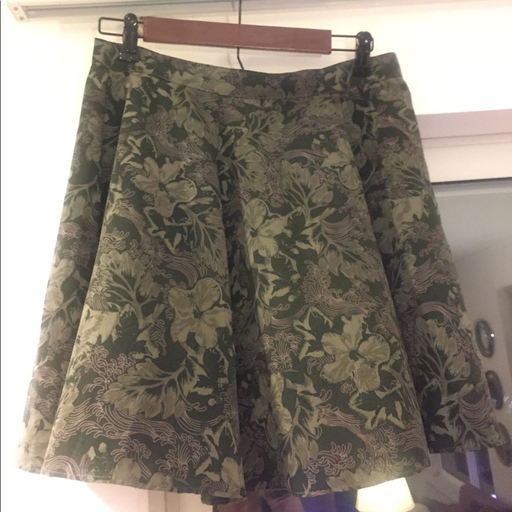Urban Outfitters flare skirt in green print