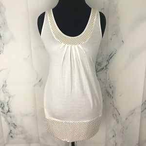 Express White with Gold Accents Tunic Top Sz XS