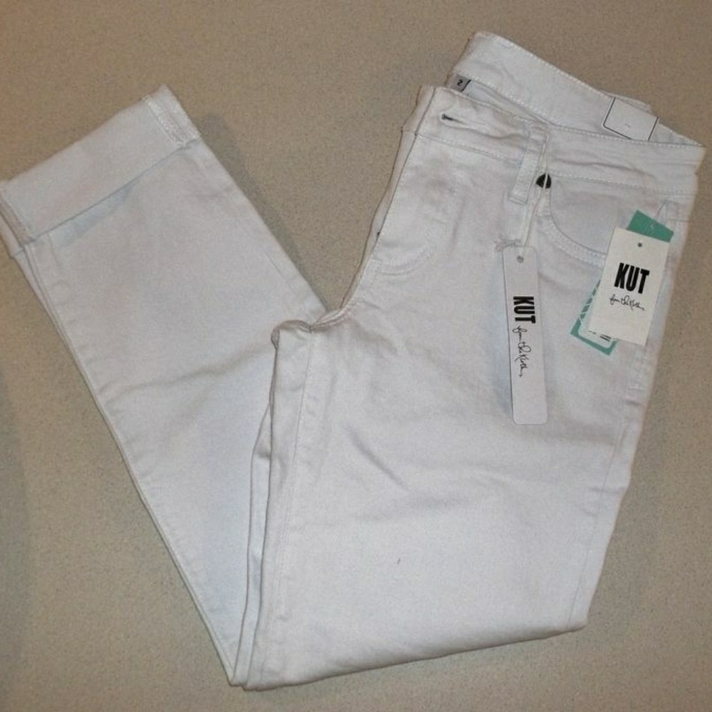 KFTK 'Kate' white boyfriend jeans