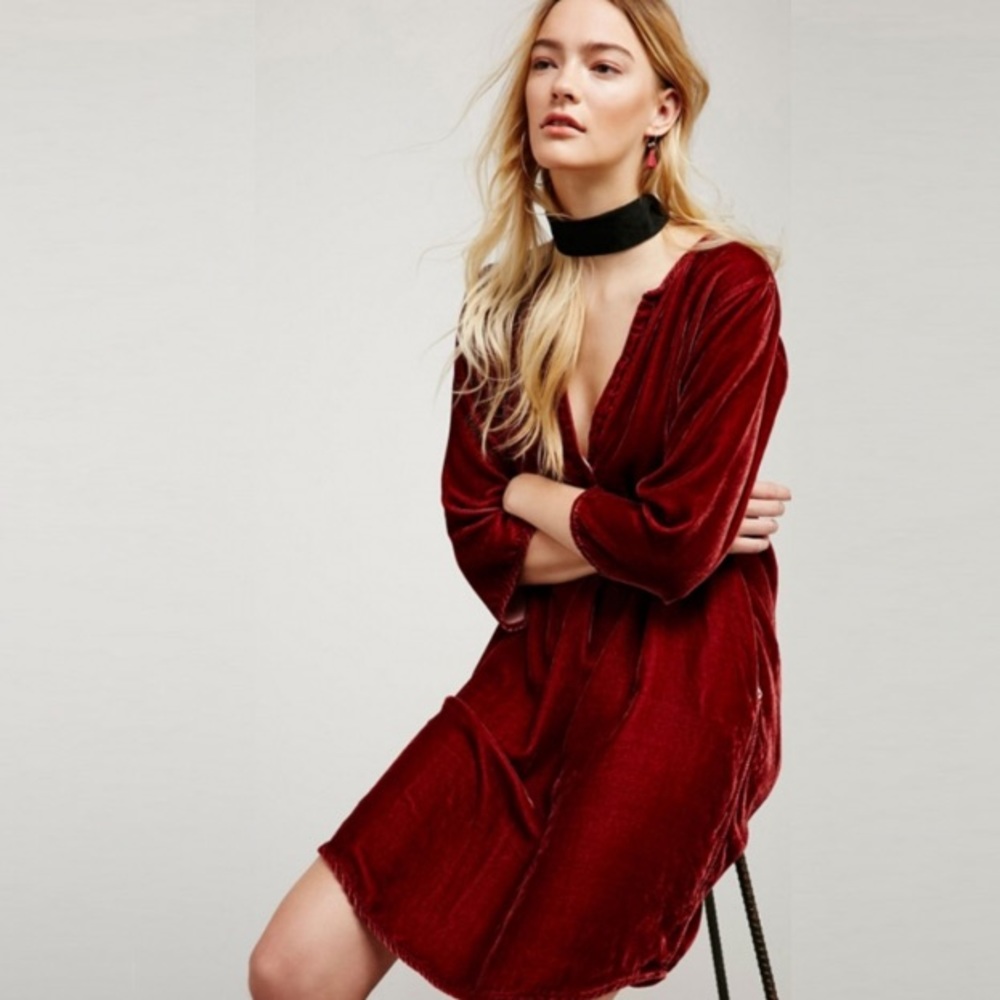 Velvet Tunic Shirt DRESS Longsleeve She's Got It - Picture 4 of 6