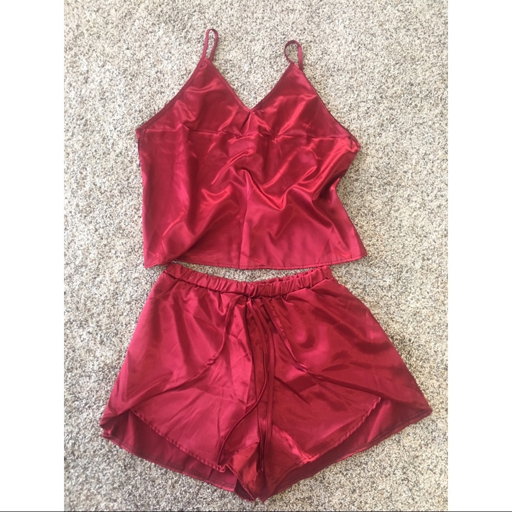 Red Satin PJ Set