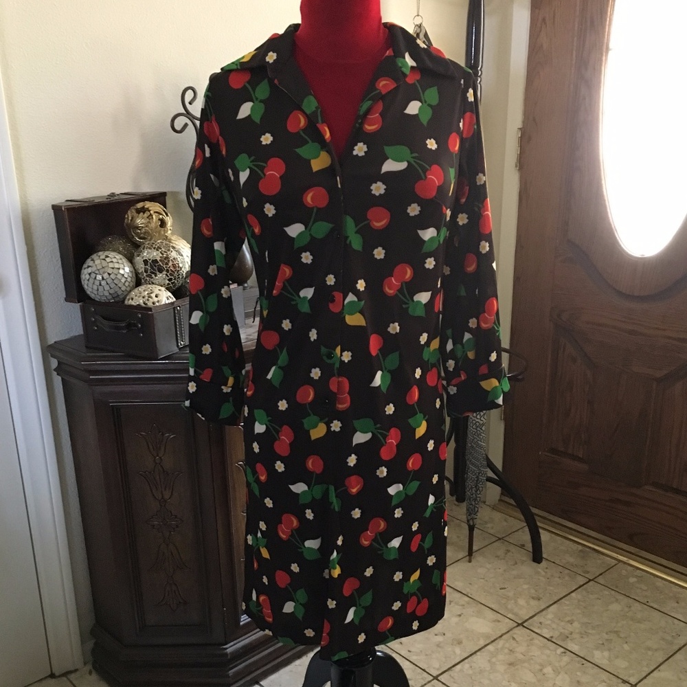 Cherry print vintage dress