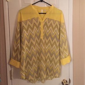 Yellow and black chevron top