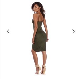 Faux suede olive dress