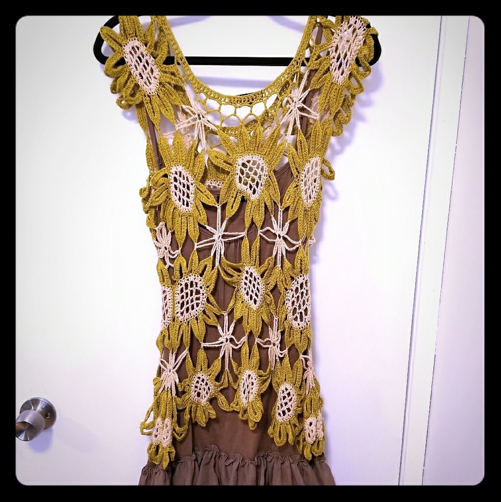 Knitted Sunflower Dress (two pieces)