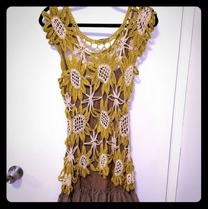 Knitted Sunflower Dress (two pieces)
