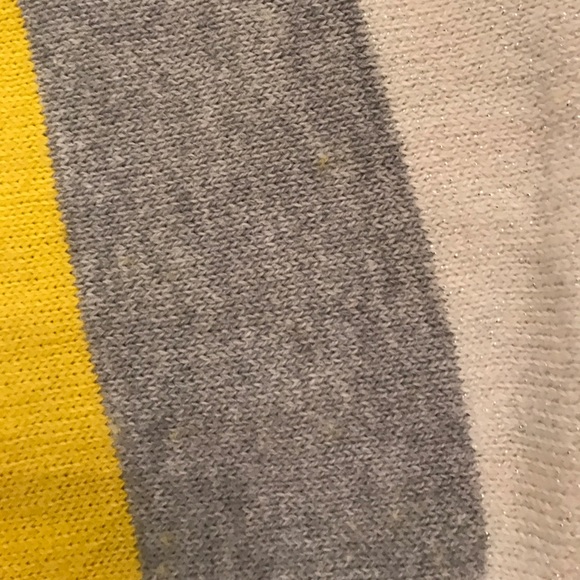 Yellow Grey and white striped snood - Picture 2 of 2