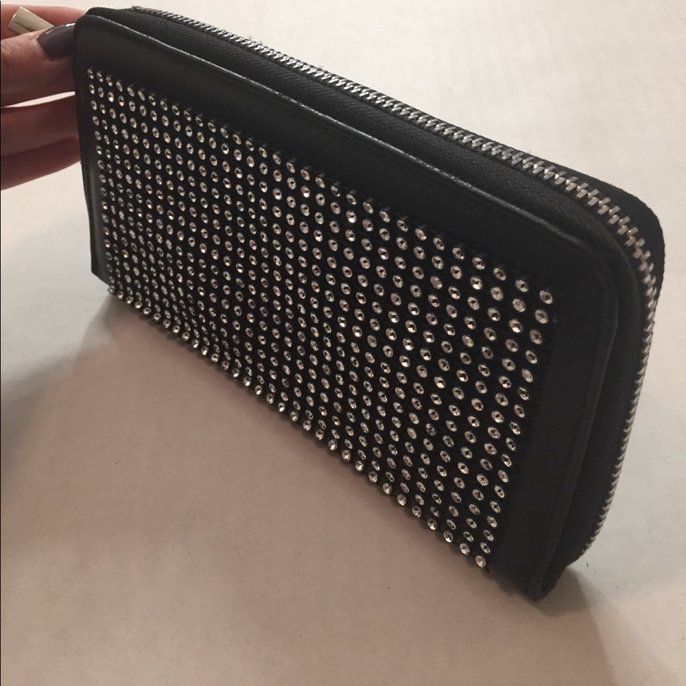 NWOT Black studded wallet