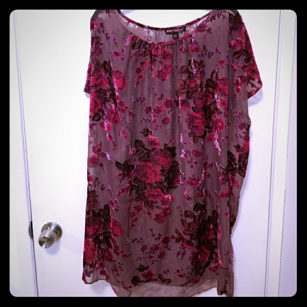 Betsey Johnson Sheer Floral Tunic