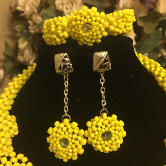 Handmade | Jewelry | Meticulously Handcrafted Yellow Jewelry Set | Poshmark