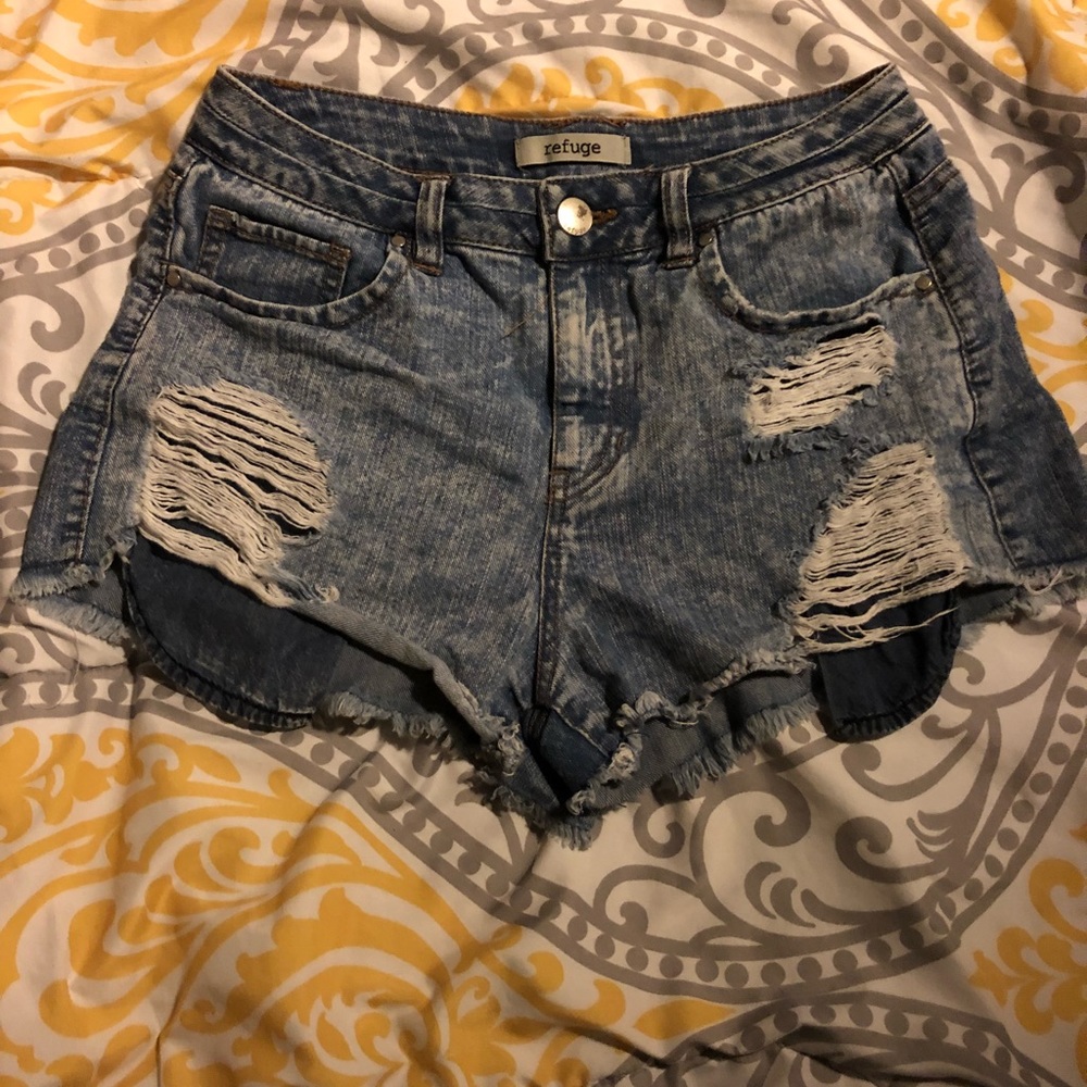Refuges High Waisted Denim Shorts