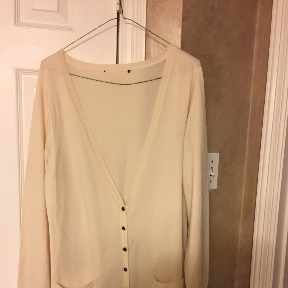 Ann Taylor silk cardigan off white color