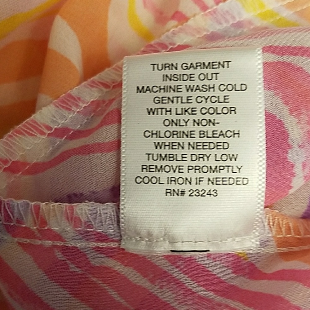 NEW YORK & CO Pastel colored sheer peasant blouse - Picture 6 of 6