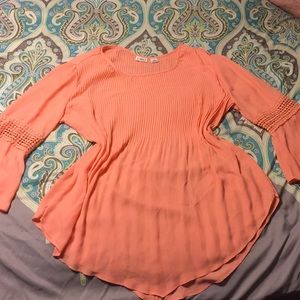 Peach Flowy Dress Shirt