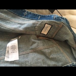 Gucci denim floral button down jacket