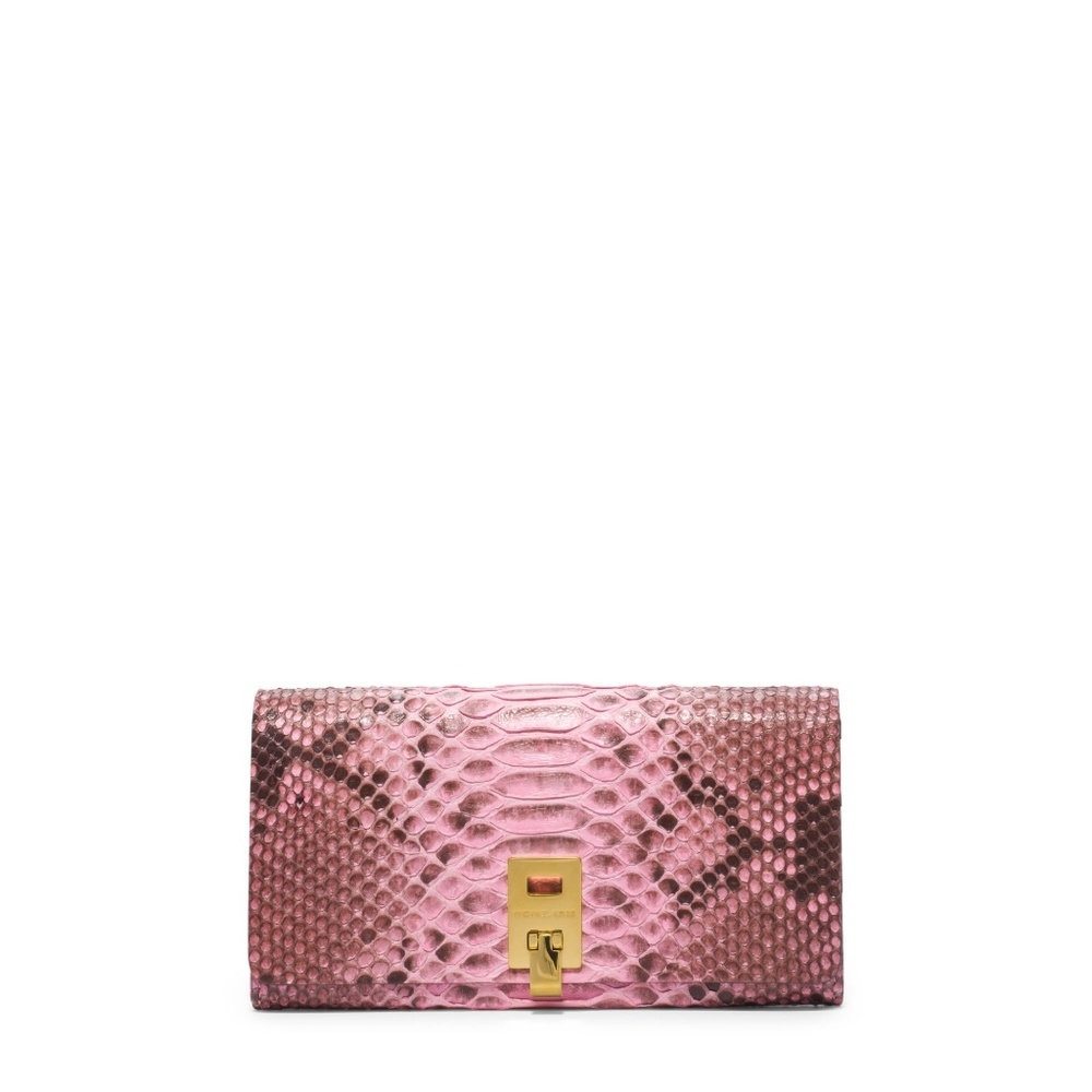 Michael Kors Miranda pink sueded wallet