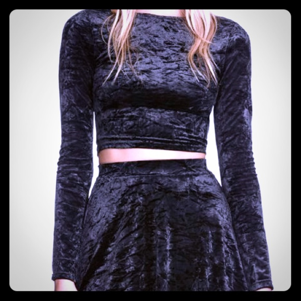 Velvet Black Mini Long sleeve top.
