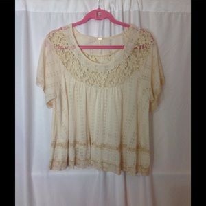 Free people lace detail top