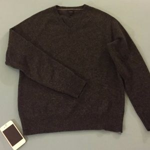 J.Crew Charcoal/Gray V-Neck Lambswool Sweater (SM)