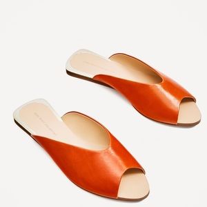 Zara v-cut leather slides
