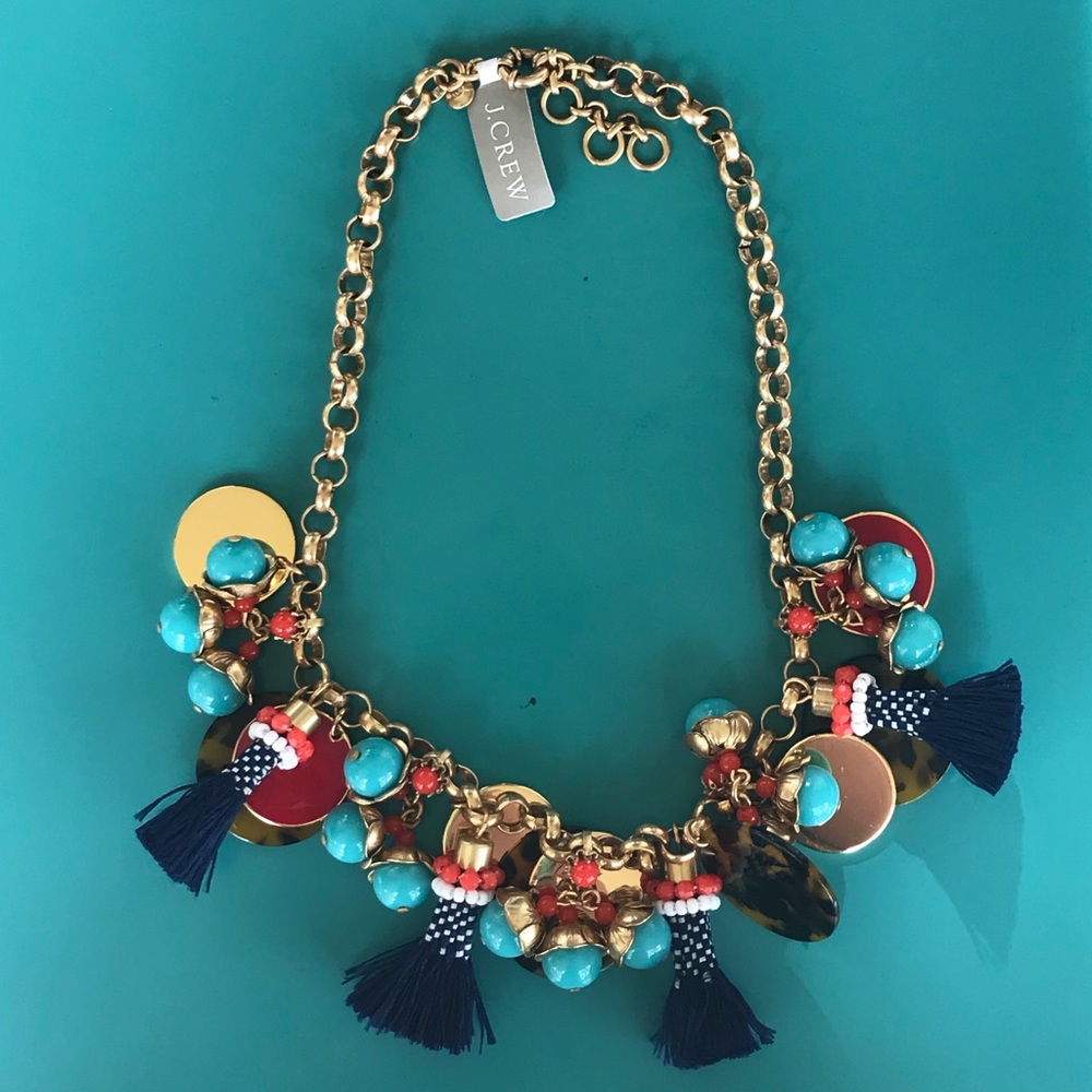 J. Crew Tassel & Charm Necklace