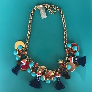 J. Crew Tassel & Charm Necklace