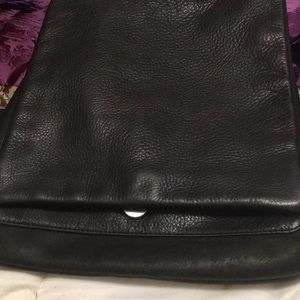 Black Pebble Leather Crossbody Purse/Messenger Bag