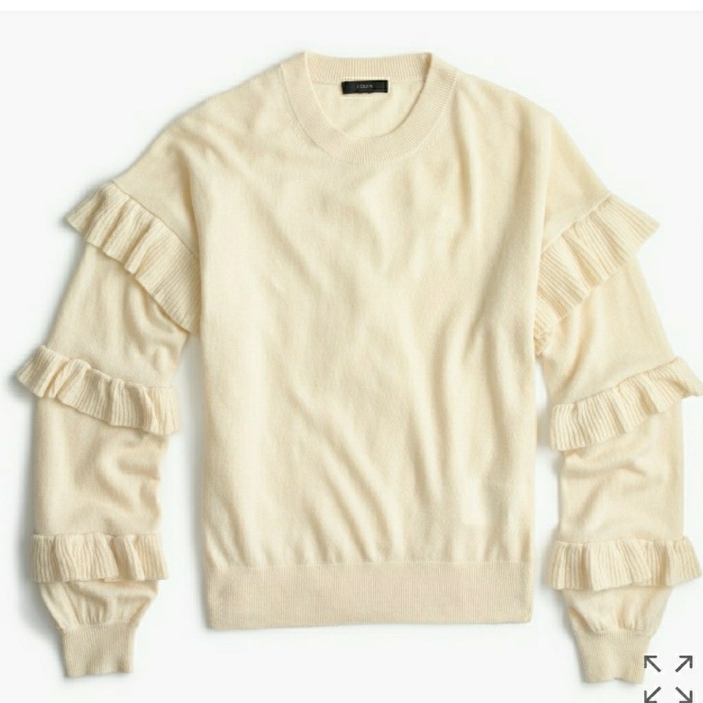 J. Crew sweater with ruffle sleeves NWT