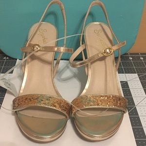 Seychelles Sweet As Honey Gold Dress Pump 8.5