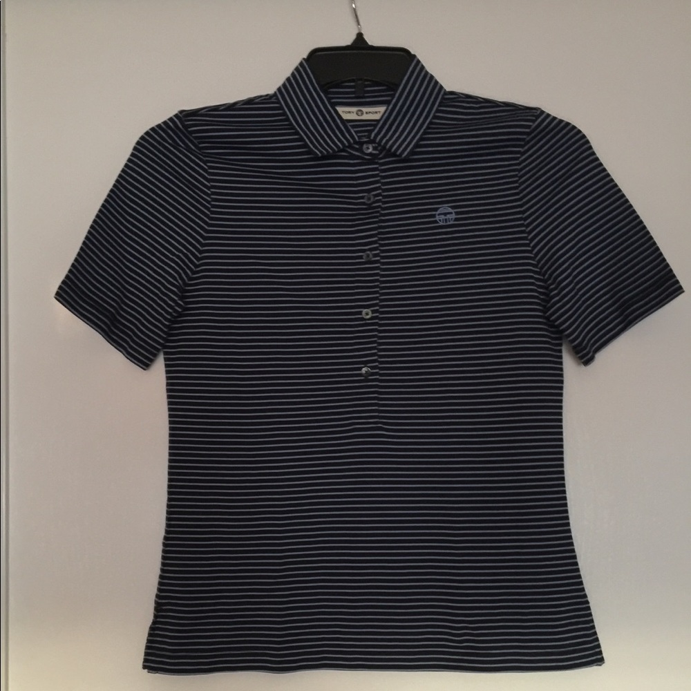 Tory Sport Stripe Mercerized Cotton Polo Shirt