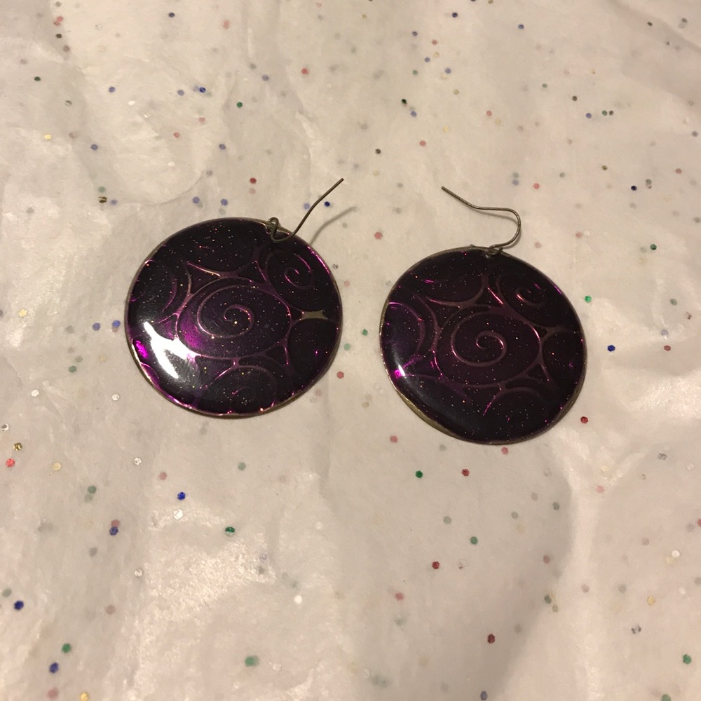 Purple sparkle earrings