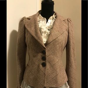 Banana republic brown & Cream plaid blazer