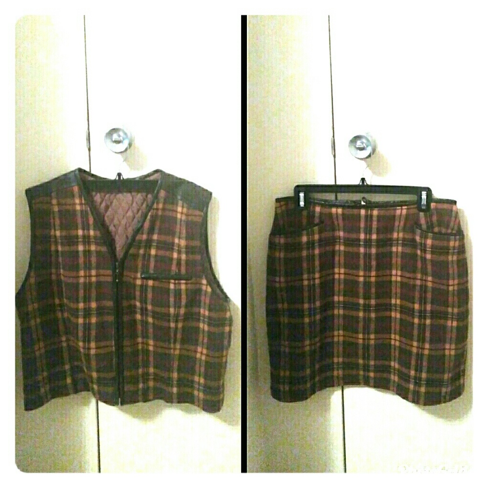 Two piece vest and skirt set