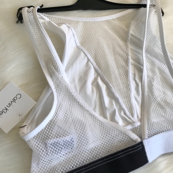 Sexy Mesh Deep V-Neck Bralette Calvin Klein Logo - Picture 7 of 8