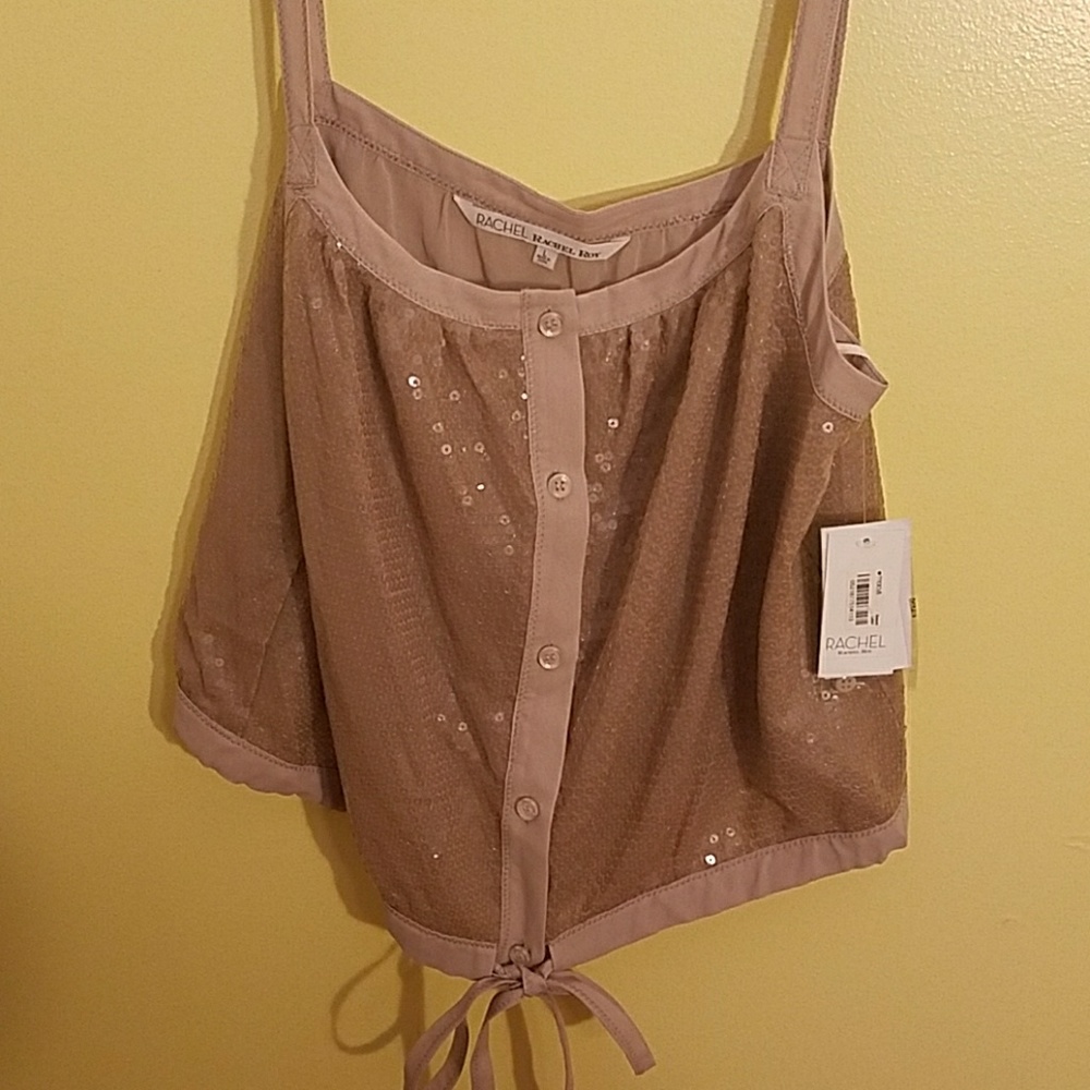 RACHEL Rachel Roy Gold Sequinned Crop Top