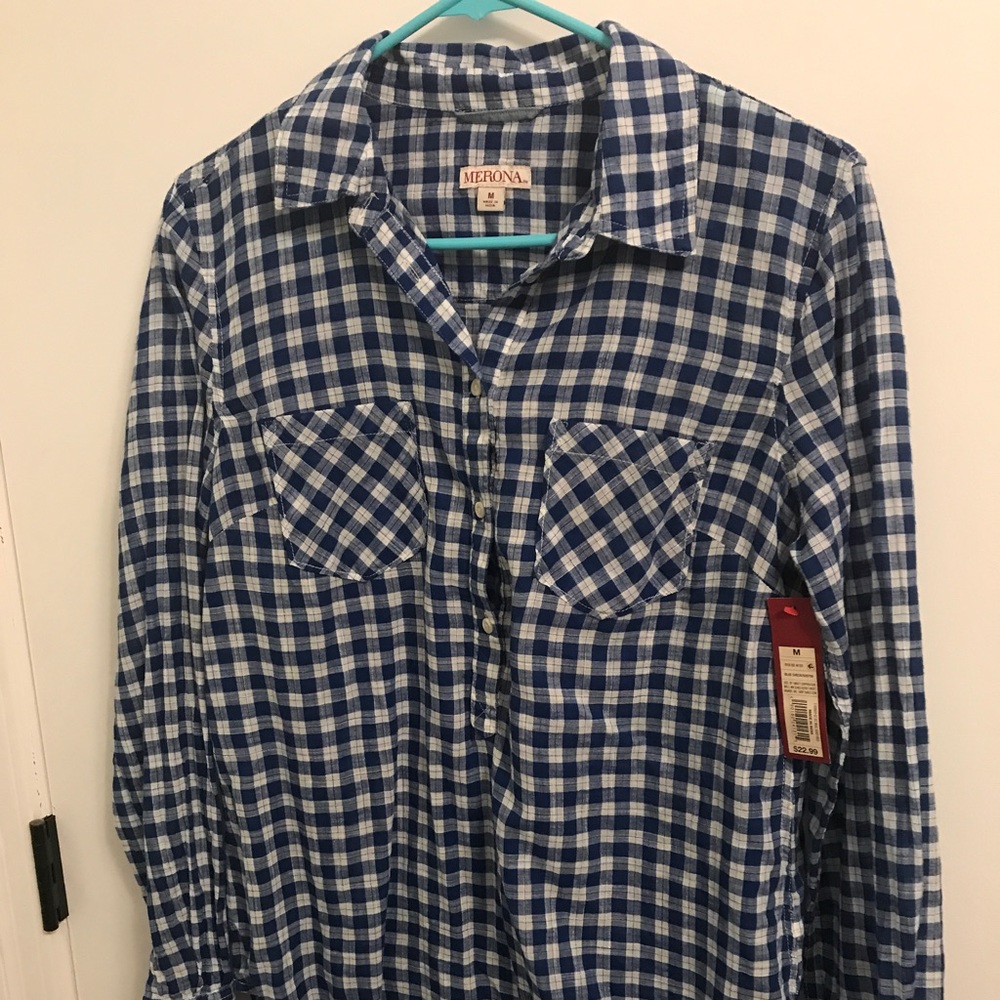 Blue plaid tunic