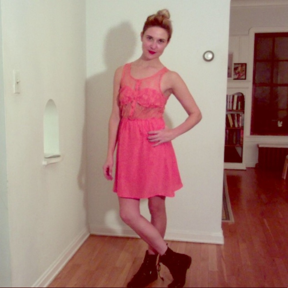 Lush coral bandeau dress size small