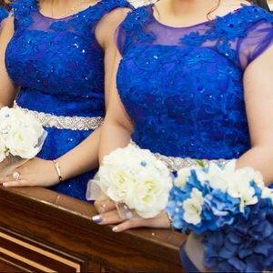 Royal blue formal wedding guest dress