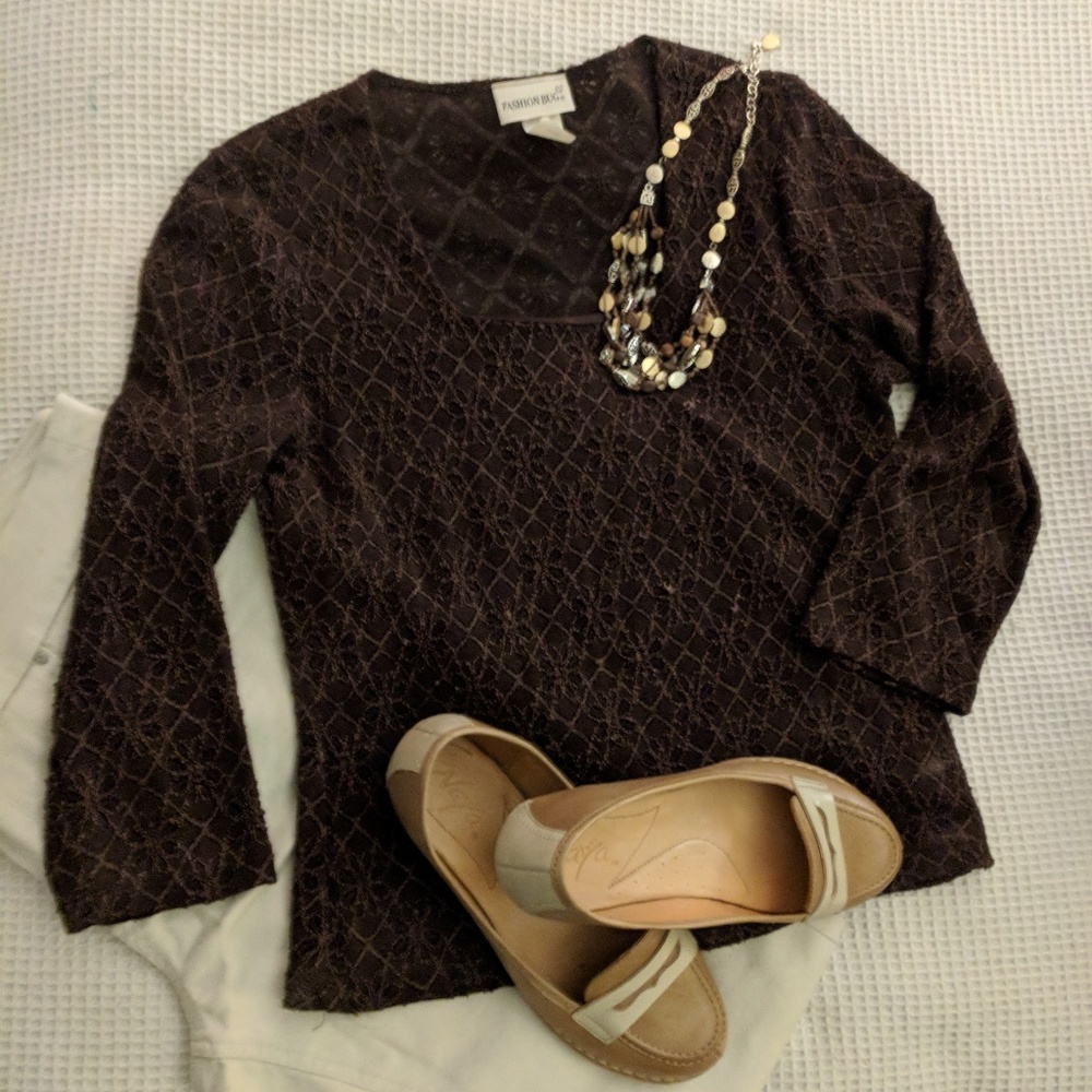 Rich Brown Dressy Blouse