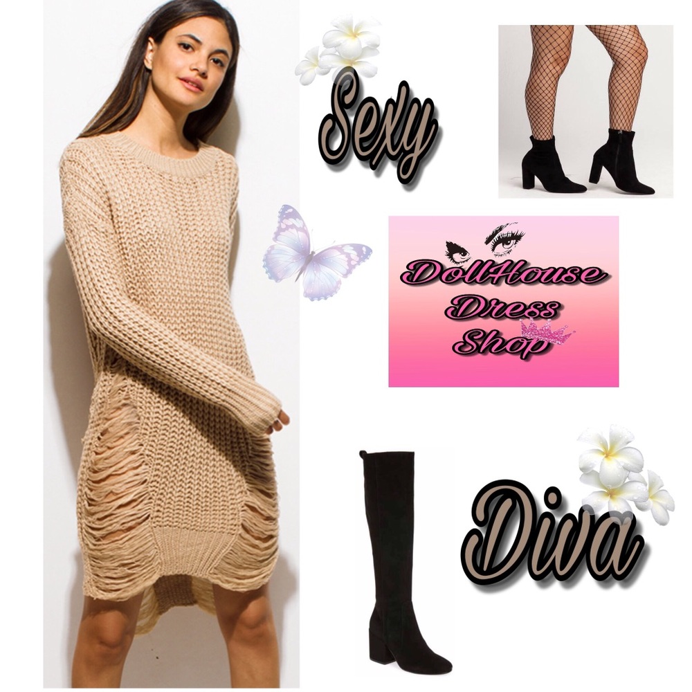💋1 Left Super Sexy! Crochet Distress Sweater - Picture 4 of 8