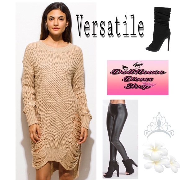 💋1 Left Super Sexy! Crochet Distress Sweater - Picture 3 of 8