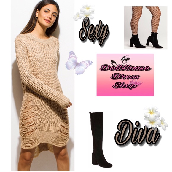 💋1 Left Super Sexy! Crochet Distress Sweater - Picture 4 of 8