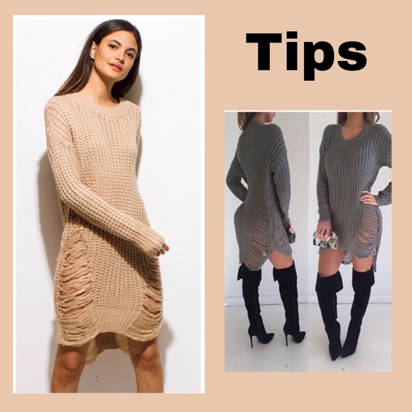 💋1 Left Super Sexy! Crochet Distress Sweater - Picture 7 of 8