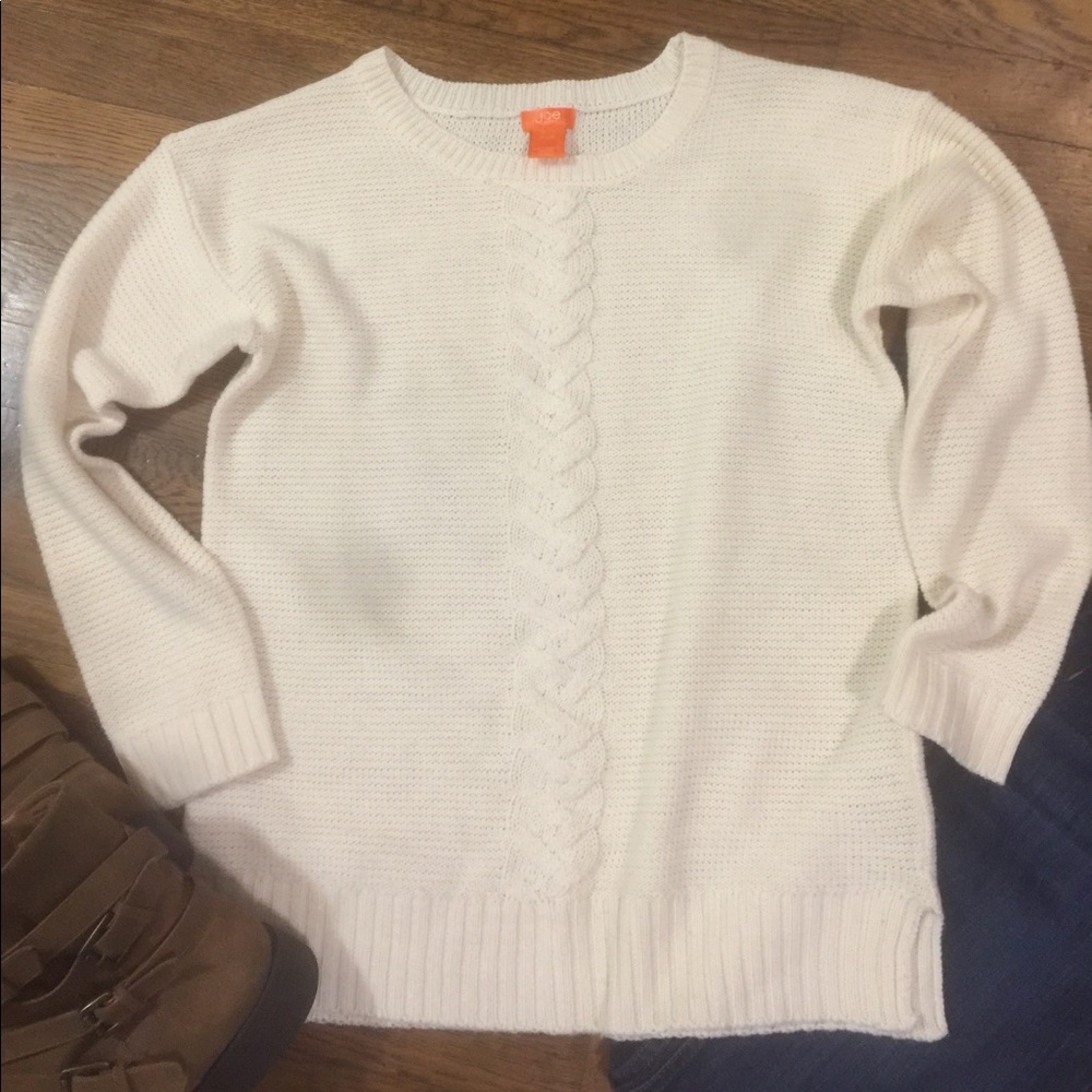 JOE Fresh cream Cable Knit front sweater
