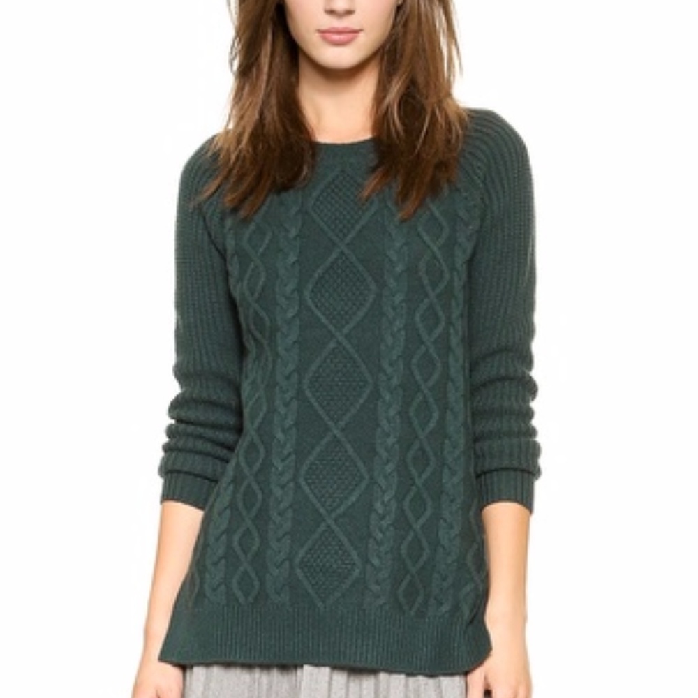 Madewell Cable Front Wool Pullover Sweater