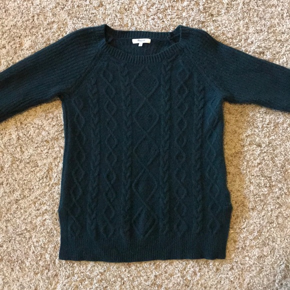 Madewell Cable Front Wool Pullover Sweater - Picture 4 of 6