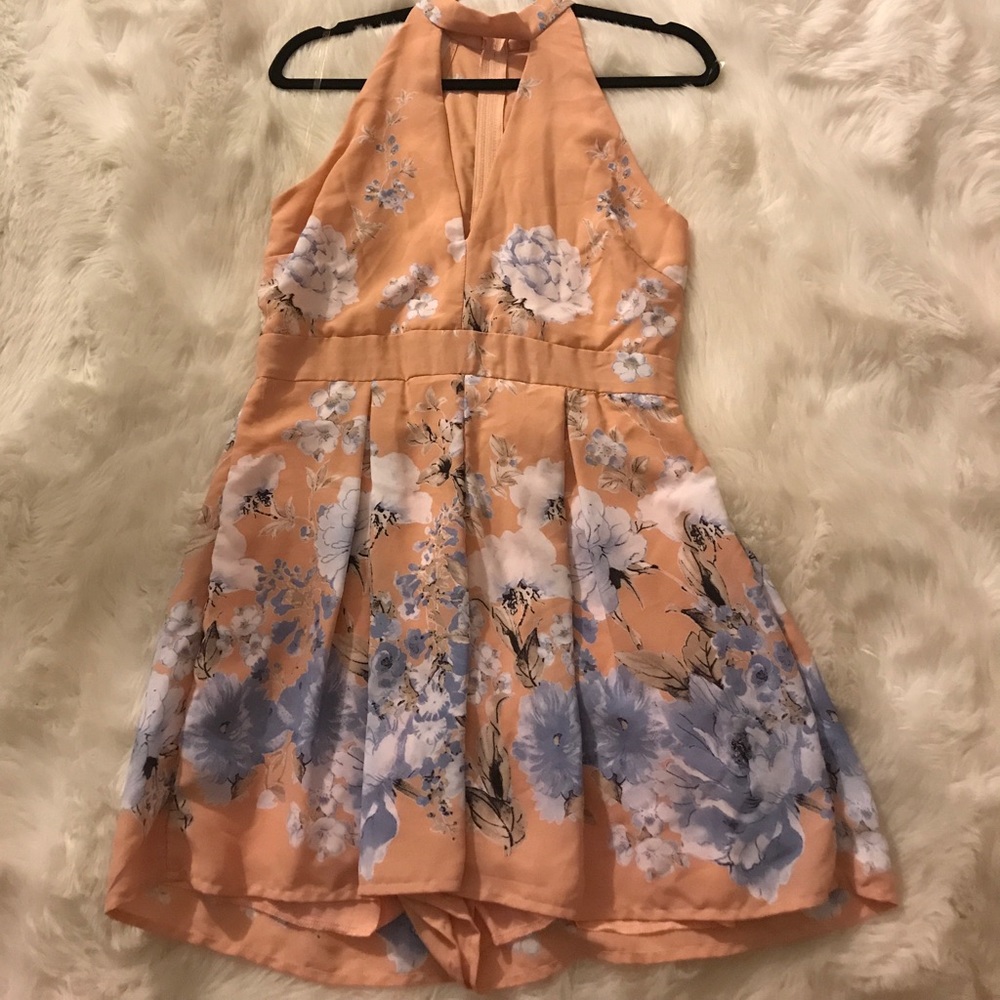 Floral Halter Romper.
